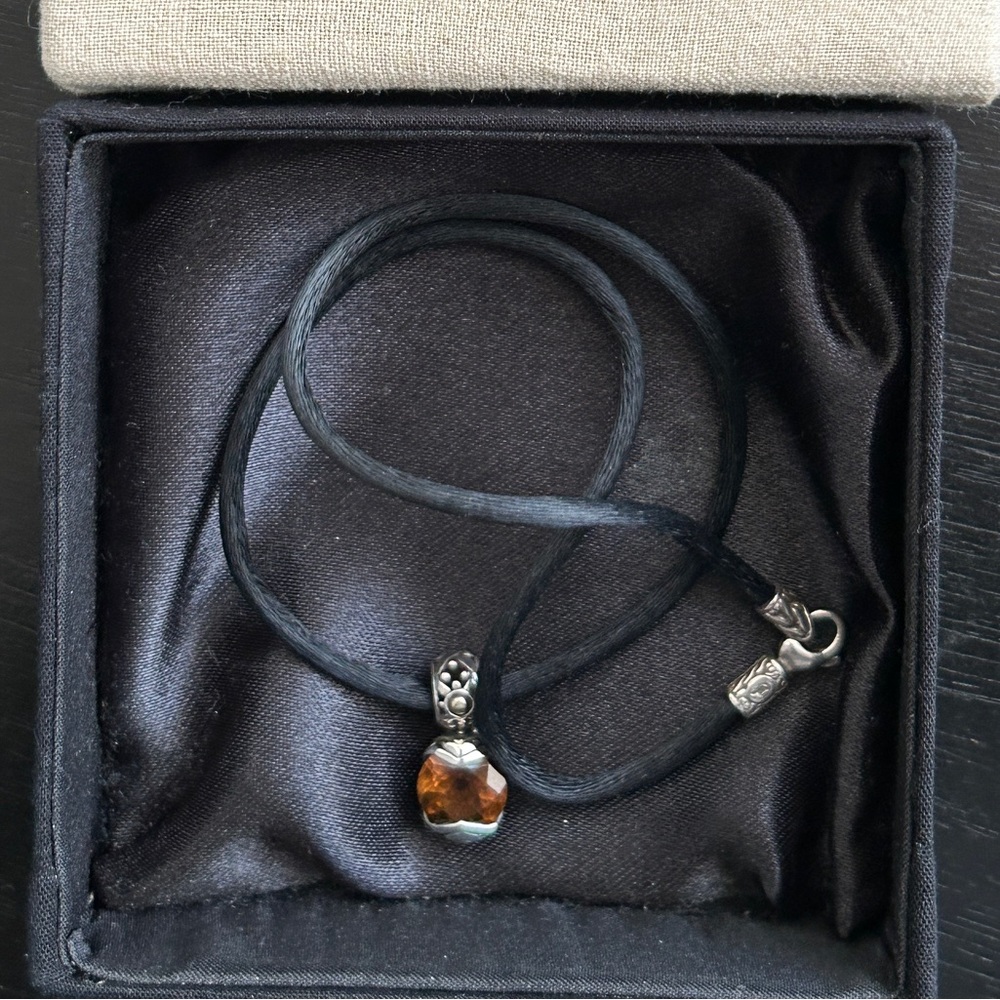 John Hardy Batu Sari Cognac/Whiskey Quartz Necklace